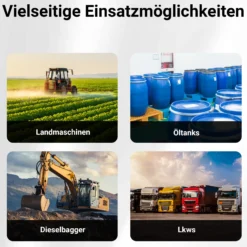 Wiltec Heizöl- und Dieselpumpe 230V/550W 60l/min selbstsansaugend, zur Wandmontage, Zapfpistole mit Abschaltautomatik, Kraftstoffpumpe