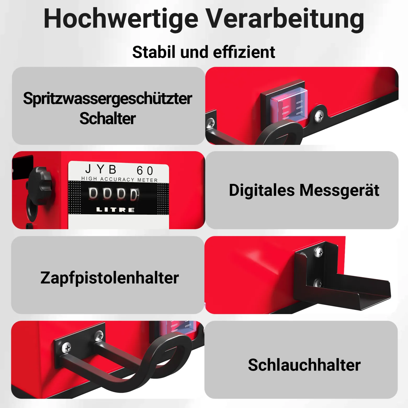 Wiltec Heizöl- und Dieselpumpe 230V/550W 60l/min selbstsansaugend, zur Wandmontage, Zapfpistole mit Abschaltautomatik, Kraftstoffpumpe