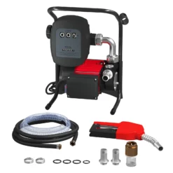 Wiltec Heizöl- und Dieselpumpe 230V/600W 40l/min selbstansaugend Pumpe mit automatischer Pistole, Kraftstoffpumpe, Absaugpumpe