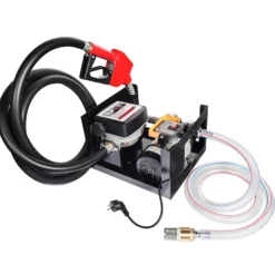 Wiltec Heizöl- und Dieselpumpe 230V/550W 50l/min selbstansaugend Pumpe mit automatischer Pistole, Kraftstoffpumpe, Absaugpumpe