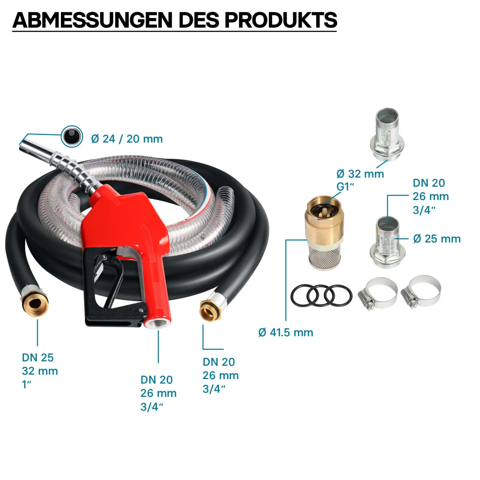 Wiltec Heizöl- und Dieselpumpe 230V/550W 50l/min selbstansaugend Pumpe mit automatischer Pistole, Kraftstoffpumpe, Absaugpumpe