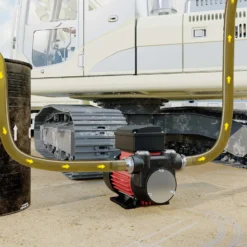 Wiltec Heizöl- und Dieselpumpe 230V 375W 60l/min, Selbstansaugende Umfüllpumpe mit 2m Ansaughöhe und Rückschlagventil, Absaugpumpe