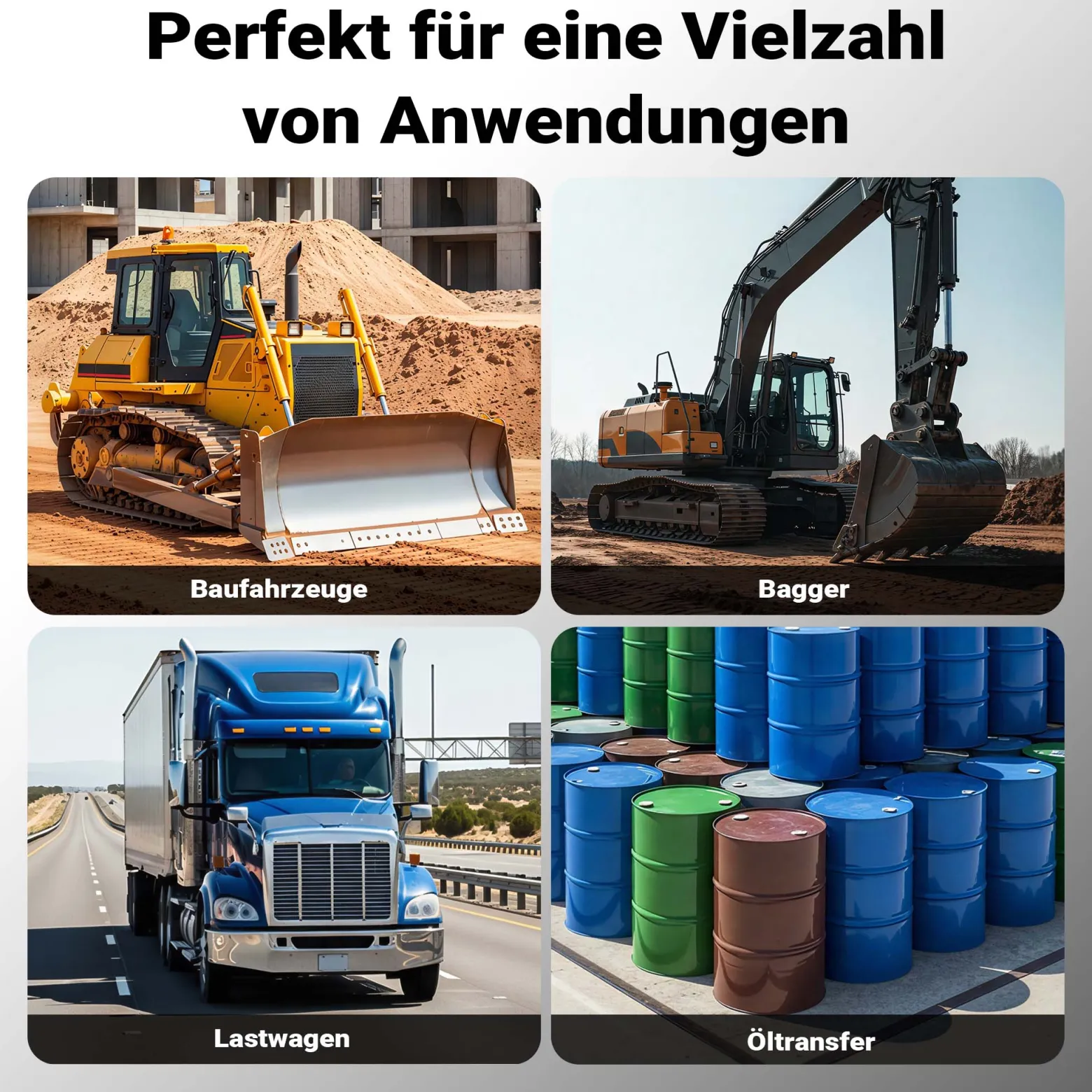 Wiltec Heizöl- und Dieselpumpe 230V 375W 60l/min, Selbstansaugende Umfüllpumpe mit 2m Ansaughöhe und Rückschlagventil, Absaugpumpe