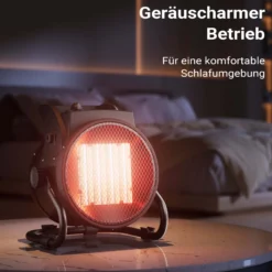 Wiltec Heizstrahler 2kW Keramik Heizgerät 2000W mit Thermostat 30m² Heizlüfter 3 Leistungsstufen