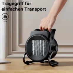 Wiltec Heizstrahler 2kW Keramik Heizgerät 2000W mit Thermostat 30m² Heizlüfter 3 Leistungsstufen