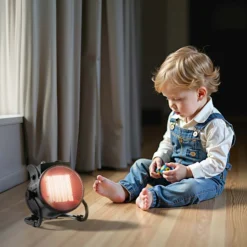 Wiltec Heizstrahler 2kW Keramik Heizgerät 2000W mit Thermostat 30m² Heizlüfter 3 Leistungsstufen