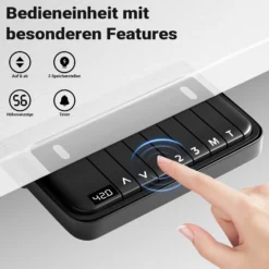 Wiltec Höhenverstellbarer Schreibtisch zweimotorig, Schreibtischrahmen, Gestell für Tischplatten, mit Kollisionsschutz, Memoryfunktion und Sitz-/Stehzeit-Erinnerung
