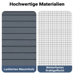 Wiltec Hühnerstall 3100 x 1500 x 1500 mm grau weiß mit Freilauf und Nistkästen aus Holz, Hühnerhaus mit Unterschlupf, Gitter und Kotwanne verzinkt