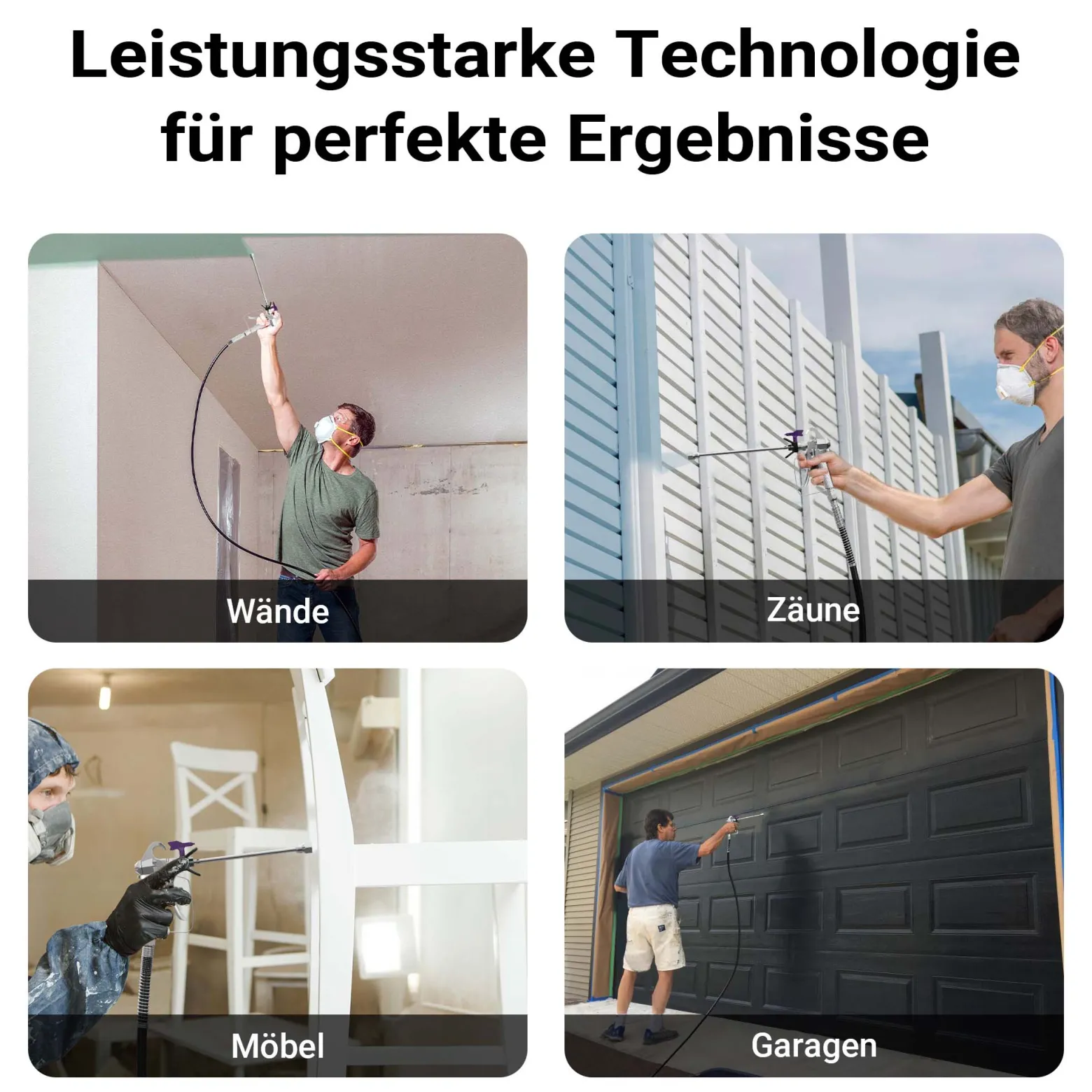 Wiltec Hochdruck Farbsprühsystem 1010 W, 207 bar, 1,5 l/min, Farbspritzgerät mit Düse und Verlängerungsstange, Farbsprühgerät für Wandfarbe