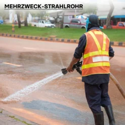 Wiltec Hohlstrahlrohr mit 150/200/350/450 l/min, C Storzkupplung und stufenloser Sprühstrahlverstellung für THW Feuerwehrrohr