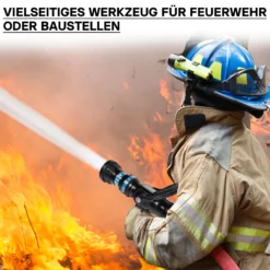 Wiltec Hohlstrahlrohr mit 150/200/350/500 l/min, C Storzkupplung und stufenloser Sprühstrahlverstellung für THW Feuerwehrrohr