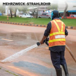 Wiltec Hohlstrahlrohr mit 150/200/350/500 l/min, C Storzkupplung und stufenloser Sprühstrahlverstellung für THW Feuerwehrrohr
