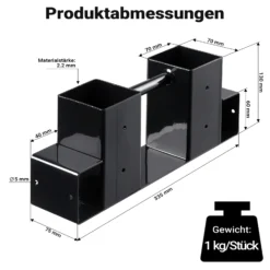Wiltec Holzstapelhilfe für Kaminholz im 2er Set, 335 x 85 x 130 mm, Brennholz Stapelhilfe Gestell für Feuerholz und Brennholz, Holzhalter