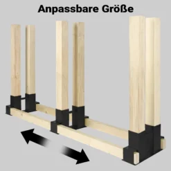 Wiltec Holzstapelhilfe für Kaminholz im 2er Set, 335 x 85 x 130 mm, Brennholz Stapelhilfe Gestell für Feuerholz und Brennholz, Holzhalter