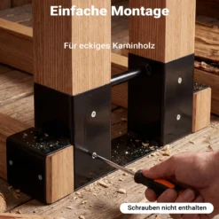 Wiltec Holzstapelhilfe für Kaminholz im 2er Set, 335 x 85 x 130 mm, Brennholz Stapelhilfe Gestell für Feuerholz und Brennholz, Holzhalter