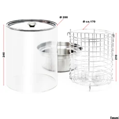 Wiltec Hot Dog Gerät 450 W aus Edelstahl, 260 x 290 x 380 mm, Wurstkocher Würstchenwärmer Hot Dog Maker Eierkocher Dämpfer