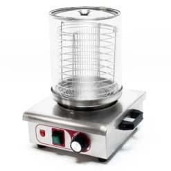 Wiltec Hot Dog Gerät 450 W aus Edelstahl, 260 x 290 x 380 mm, Wurstkocher Würstchenwärmer Hot Dog Maker Eierkocher Dämpfer