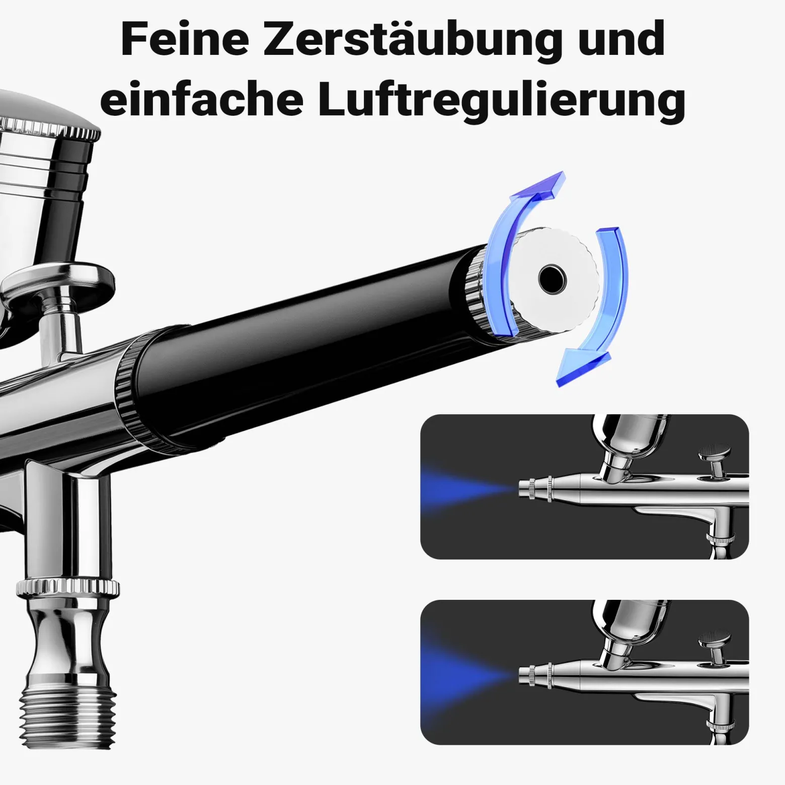 Wiltec HS-A9K Kompressor Set 1,5 bar Autostop, Airbrush Set inkl. verschiedener Düsen, Kompressor Zubehör Set 12 V, Druckluft Kompressor mit Air Brush