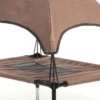 Wiltec Hundebett mit Dach Braun 122 x 91 x 16 cm Größe XL bis 50 kg Outdoor Katzenliege Haustier Schlafplatz Sonnendach