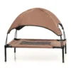 Wiltec Hundebett mit Dach Braun 91 x 76 x 16 cm Größe L bis 35 kg Outdoor Katzenliege Haustier Schlafplatz Sonnendach