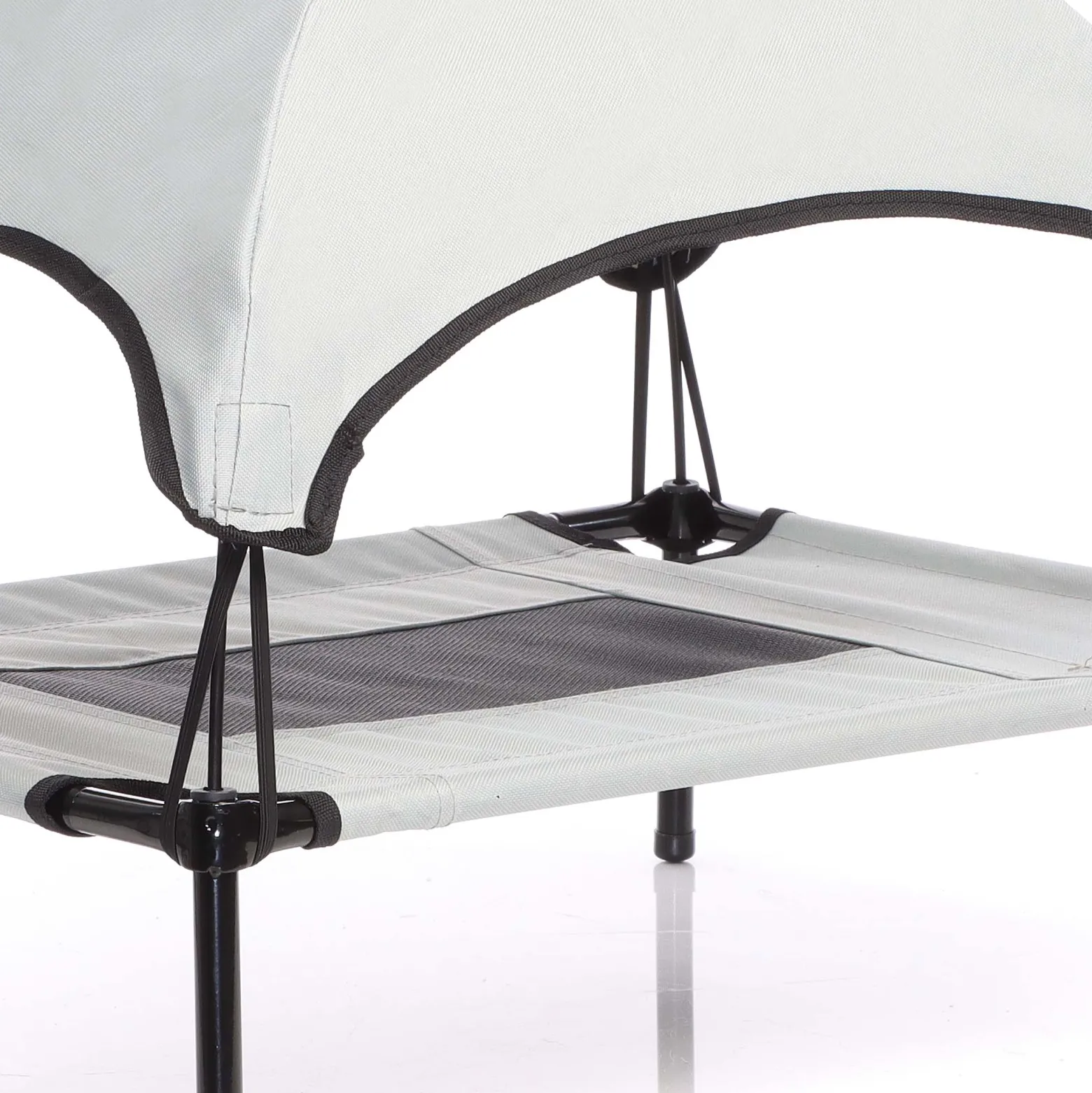 Wiltec Hundebett mit Dach Grau 122 x 91 x 16 cm Größe XL bis 50 kg Outdoor Katzenliege Haustier Schlafplatz Sonnendach