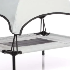 Wiltec Hundebett mit Dach Grau 60 x 45 x 16 cm Größe S bis 15 kg Outdoor Katzenliege Haustier Schlafplatz Sonnendach