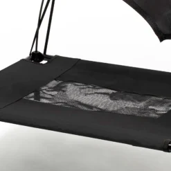 Wiltec Hundebett mit Dach Schwarz 122 x 91 x 16 cm Größe XL bis 50 kg Outdoor Katzenliege Haustier Schlafplatz Sonnendach