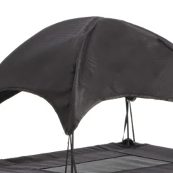 Wiltec Hundebett mit Dach Schwarz 91 x 76 x 16 cm Größe L bis 35 kg Outdoor Katzenliege Haustier Schlafplatz Sonnendach