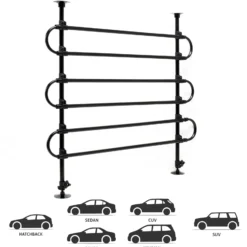 Wiltec Hundegitter fürs Auto Modell C, 60-117cm hoch, 82-140cm breit, Stufenlos verstellbar, Trenngitter universell einsetzbar für Kofferraum