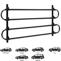 Wiltec Hundegitter fürs Auto Modell G, 40 cm hoch, verstellbare Breite 83-145 cm, Trenngitter universell einsetzbar für Kofferraum