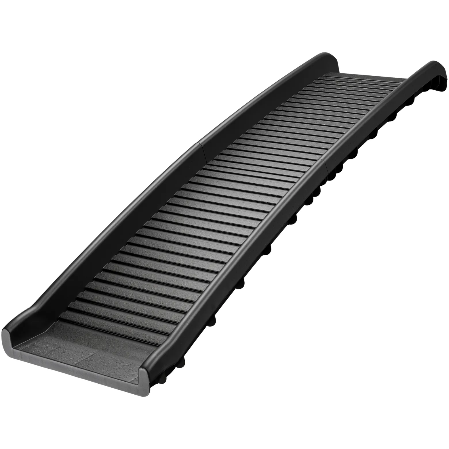 Wiltec Hunderampe faltbar, 156 x 40 cm, geklappt 79 x 40 cm, aus Kunststoff, rutschsicher, Traglast bis zu 90 kg, Haustierrampe