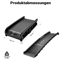 Wiltec Hunderampe faltbar, 156 x 40 cm, geklappt 79 x 40 cm, aus Kunststoff, rutschsicher, Traglast bis zu 90 kg, Haustierrampe