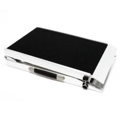Wiltec Hunderampe faltbar, 122 x 38 cm, geklappt 62 x 40 cm, aus Aluminium, rutschsicher, Traglast bis zu 115 kg, Haustierrampe