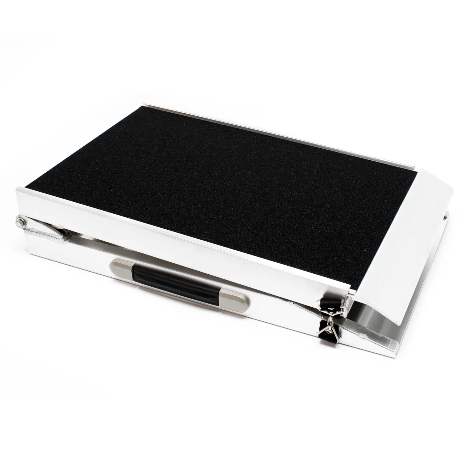 Wiltec Hunderampe faltbar, 122 x 38 cm, geklappt 62 x 40 cm, aus Aluminium, rutschsicher, Traglast bis zu 115 kg, Haustierrampe