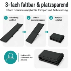 Wiltec Hunderampe 180 x 40 cm 50 kg 3-fach faltbar rutschfeste Autorampe für Hunde, klappbare Einstiegshilfe aus PP fürs Auto, SUV und Pick up