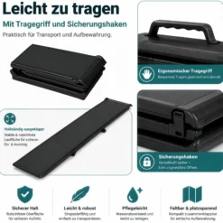 Wiltec Hunderampe 180 x 40 cm 50 kg 3-fach faltbar rutschfeste Autorampe für Hunde, klappbare Einstiegshilfe aus PP fürs Auto, SUV und Pick up