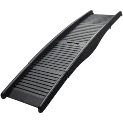 Wiltec Hunderampe 153 x 40 cm 50 kg 3-fach faltbar rutschfeste Autorampe für Hunde, klappbare Einstiegshilfe aus PP fürs Auto, SUV und Pick up