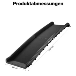 Wiltec Hunderampe 155 x 40 cm 90 kg faltbar Noppen Anti-Rutsch, rutschfeste Autorampe für Hunde, klappbare Einstiegshilfe aus PP fürs Auto, SUV und Pick up