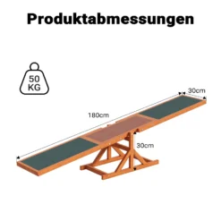 Wiltec Hundewippe 180x30x30cm für kleine & große Hunde zum Hundesport z.B. Agility Training, aus Holz, Spielerische Förderung der Kondition