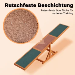 Wiltec Hundewippe 180x30x30cm für kleine & große Hunde zum Hundesport z.B. Agility Training, aus Holz, Spielerische Förderung der Kondition