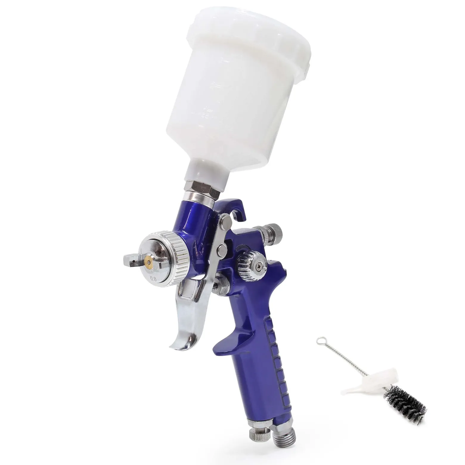 Wiltec HVLP Lackierpistole H2000P, 0,8 mm Düse, 125 ml Becher, 280 mm Strahlbreite, Spritzpistole Sprühpistole Airbrushpistole