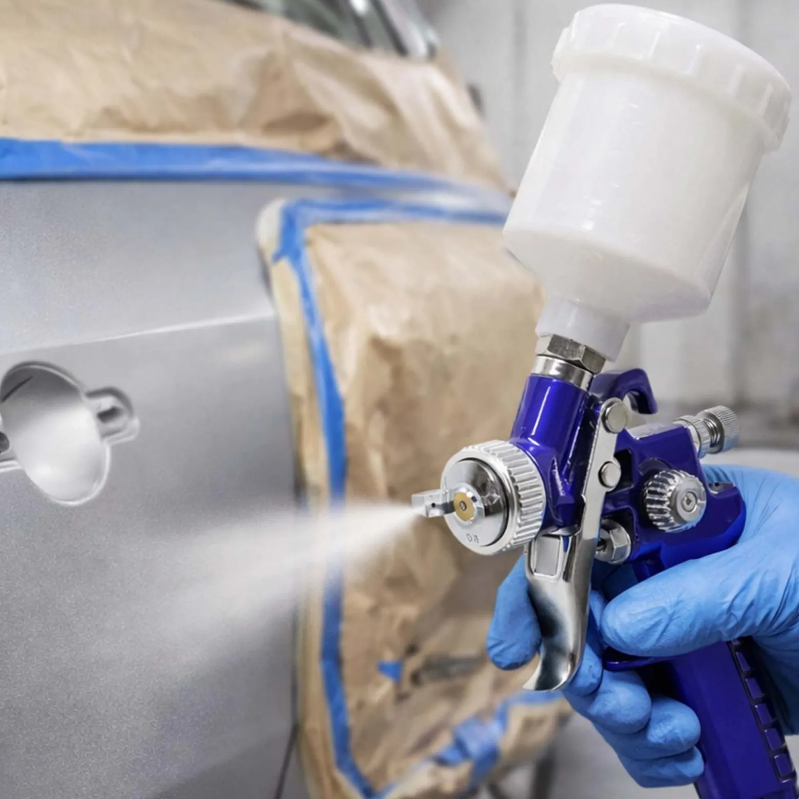 Wiltec HVLP Lackierpistole H2000P, 0,8 mm Düse, 125 ml Becher, 280 mm Strahlbreite, Spritzpistole Sprühpistole Airbrushpistole