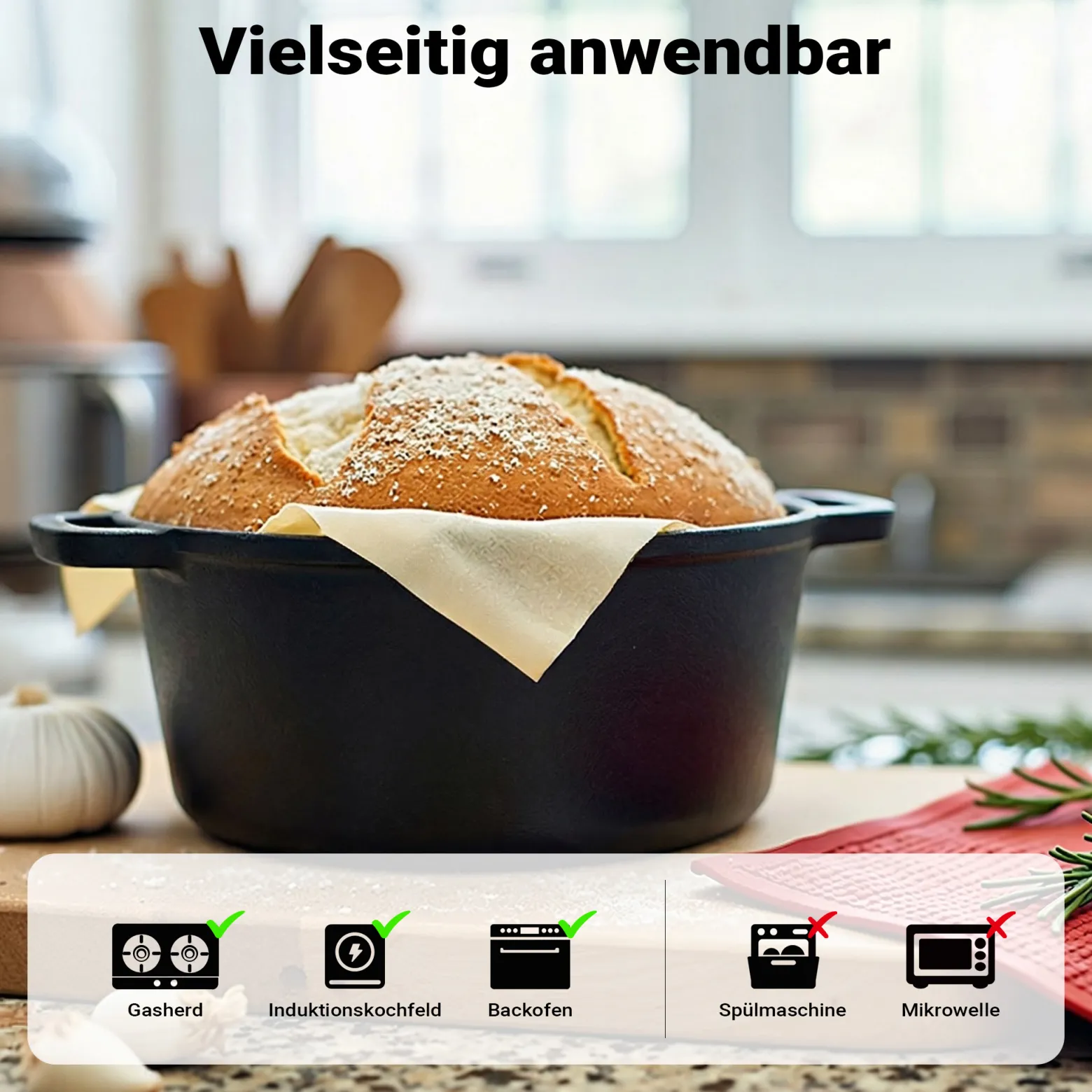 Wiltec 2in1 Dutch Oven 32 x 26 x 16 cm Grilltopf aus Gusseisen, Schmortopf plus Deckel, Feuertopf inkl. Topfgestell, Deckelhalter und Griffe