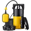 Wiltec 3 in 1 Flachsauger Tauchpumpe 400 W, Schmutzwasserpumpe 8000 l/h, Flachwasserpumpe mit Schwimmer, Flachsaugpumpe für Keller, Garten Wasserpumpe