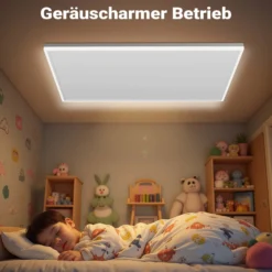 Wiltec Infrarot Deckenheizung 660 W, Infrarotheizung Deckenmontage mit LED-Beleuchtung 108 x 63 x 3,5 cm, Infrarot Heizung mit Thermostat