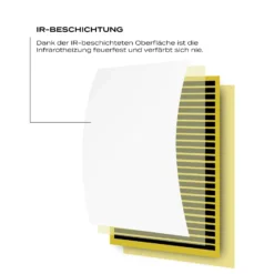 Wiltec Infrarotheizung 400 Watt, energieeffizienter Heizkörper, Wandmontage Elektroheizung, Heizpaneel, IR Heizung