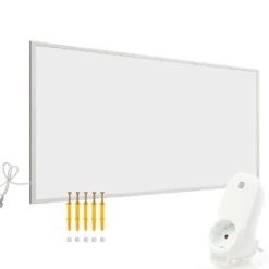 Wiltec Infrarotheizung 700 Watt inkl. WLAN-Thermostat, energieeffizienter Heizkörper mit WLAN Steuerung, Wandmontage Elektroheizung, Heizpaneel IR-Heizung
