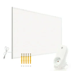 Wiltec Infrarotheizung 400 Watt inkl. WLAN-Thermostat, energieeffizienter Heizkörper mit WLAN Steuerung, Wandmontage Elektroheizung, Heizpaneel IR-Heizung