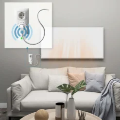 Wiltec Infrarotheizung 290 Watt inkl. WLAN-Thermostat, energieeffizienter Heizkörper mit WLAN Steuerung, Wandmontage Elektroheizung, Heizpaneel IR-Heizung