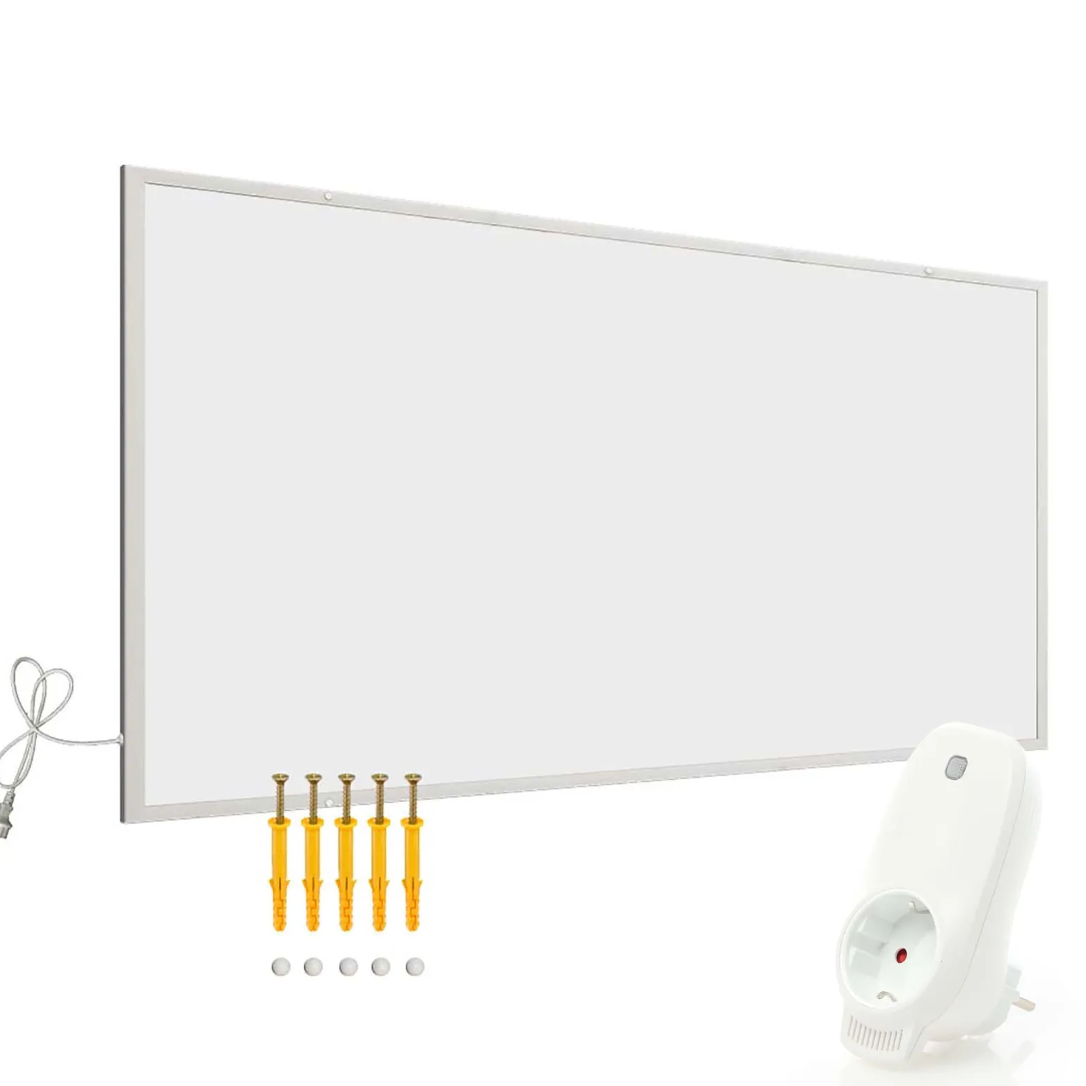 Wiltec Infrarotheizung 850 Watt inkl. WLAN-Thermostat, energieeffizienter Heizkörper mit WLAN Steuerung, Wandmontage Elektroheizung, Heizpaneel IR-Heizung